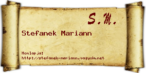 Stefanek Mariann névjegykártya